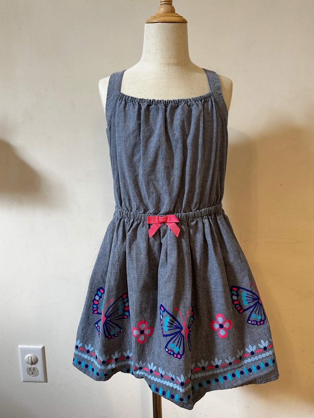 Gymboree Aline Dress with Pink Bow and Butterfly Print